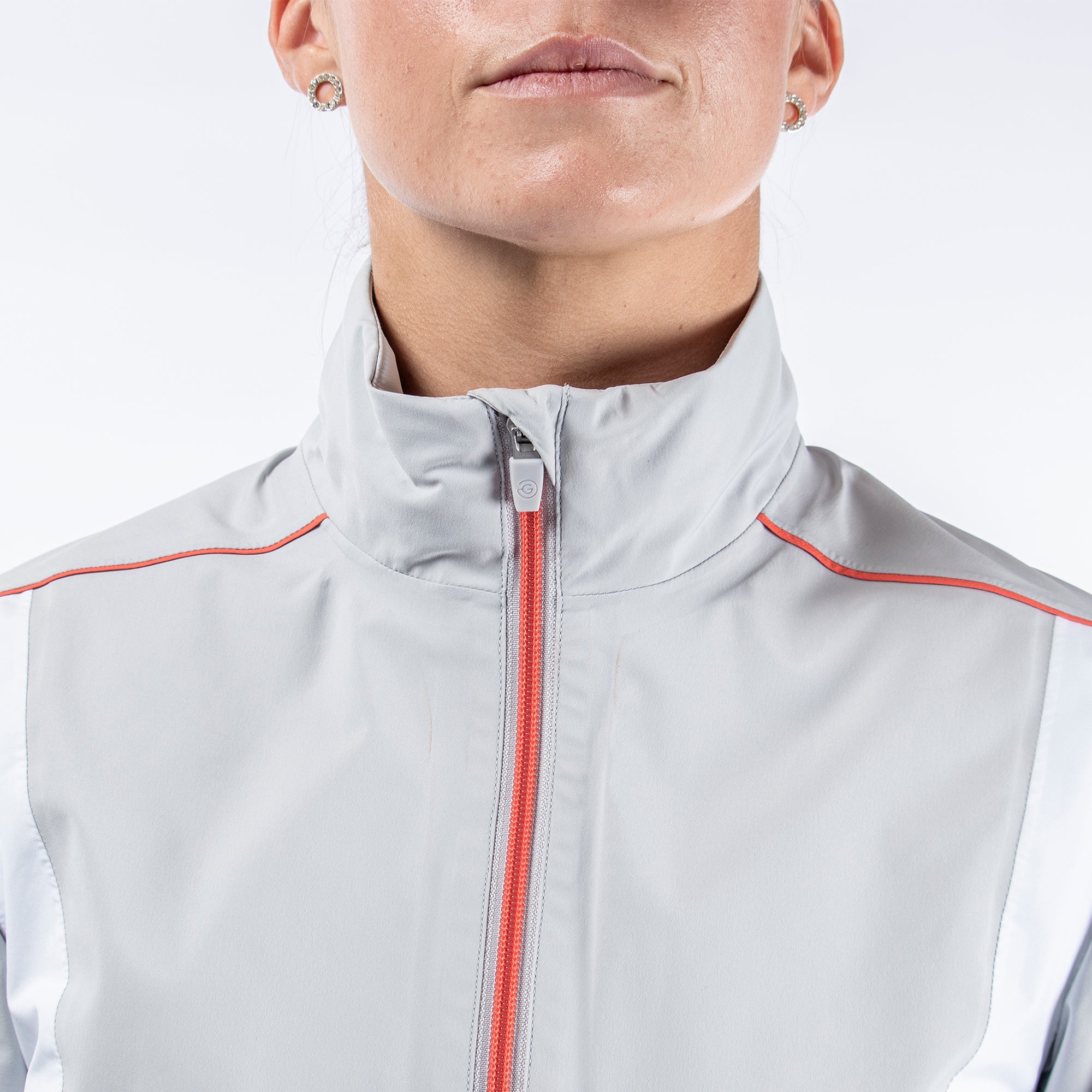 Galvin Green Ally Paclite Gore-Tex Ladies Waterproof Golf Jacket Cool Grey/White/Coral